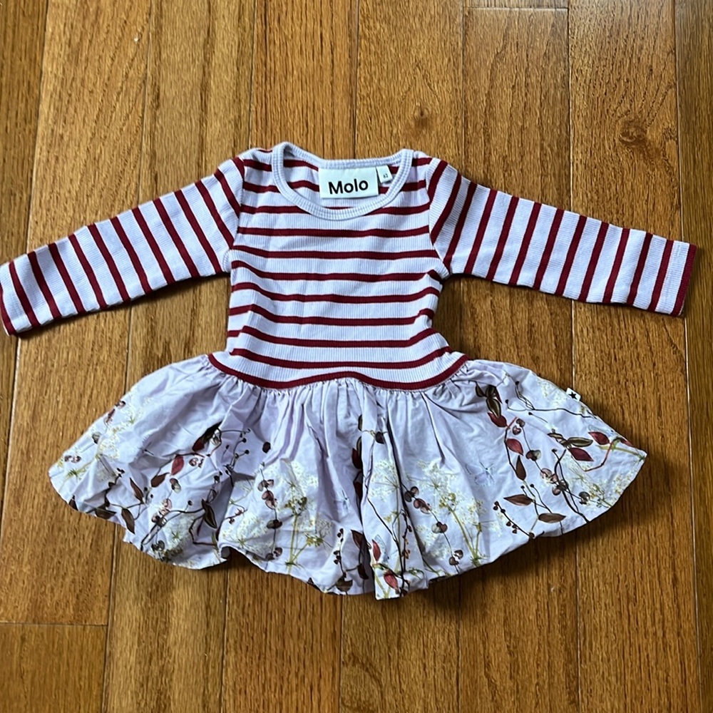 Baby girls’ purple and maroon dress